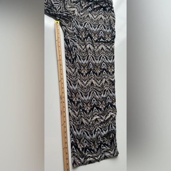 Robert Louis Black Brown Bold Pattern Flowy Wide Leg Stretch Pants Women’s 1X - Picture 5 of 7